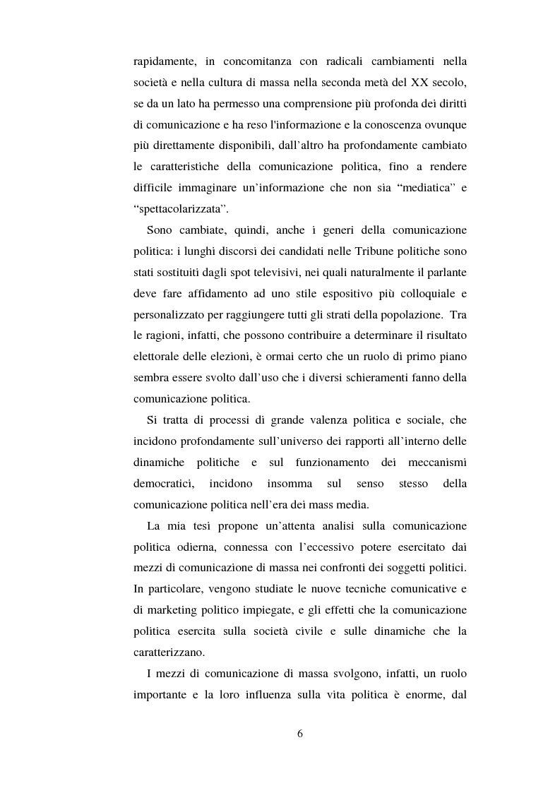 Anteprima della tesi: La comunicazione politica e l'informazione-spettacolo, Pagina 2