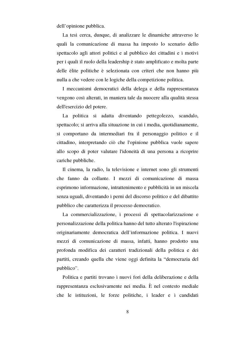 Anteprima della tesi: La comunicazione politica e l'informazione-spettacolo, Pagina 4