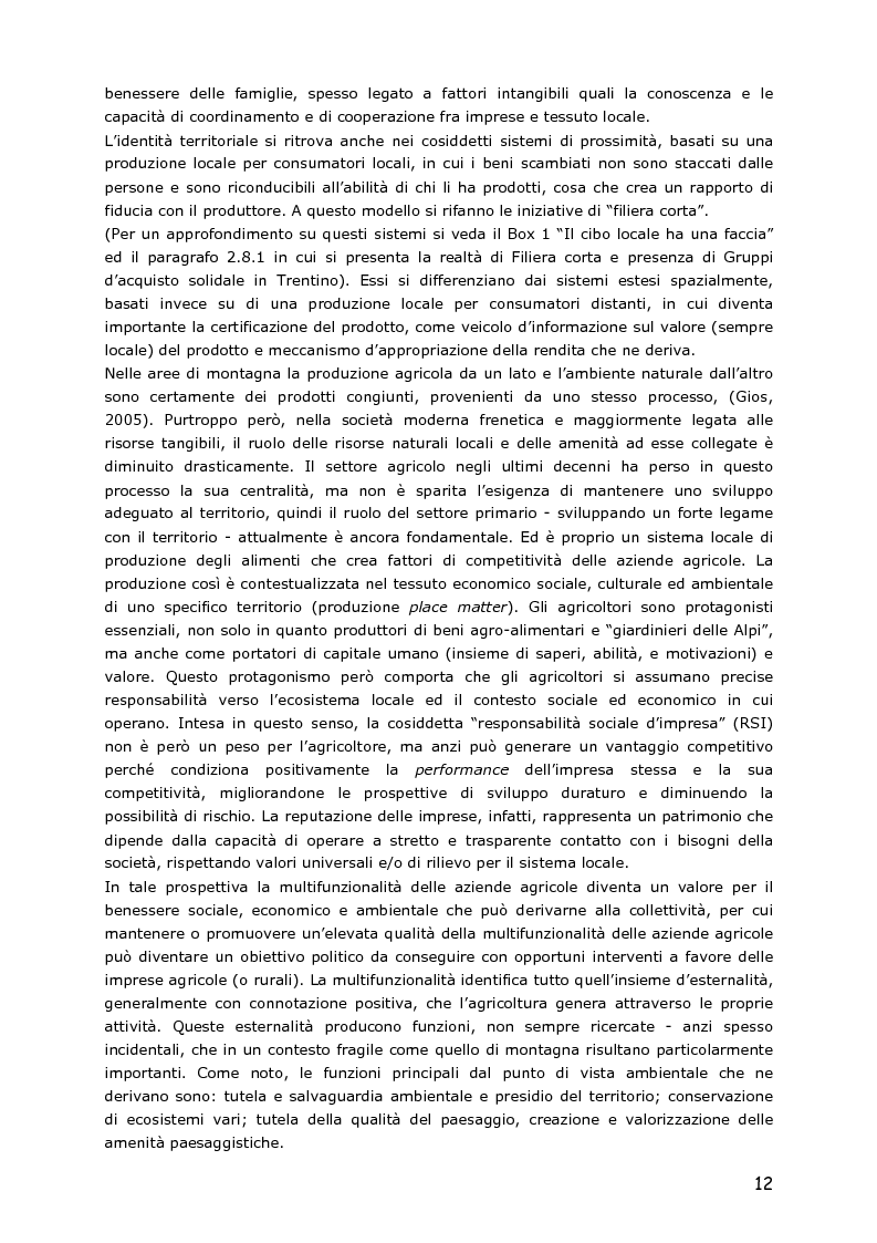 Anteprima della tesi: Le piccole aziende nell'agricoltura di montagna: ''Mosaico'', associazione di piccoli produttori del Trentino, Pagina 7