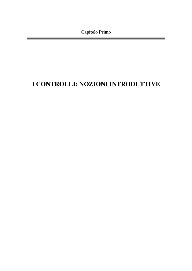 Anteprima della tesi: Il controllo nella pubblica amministrazione: ieri, oggi e domani, Pagina 1