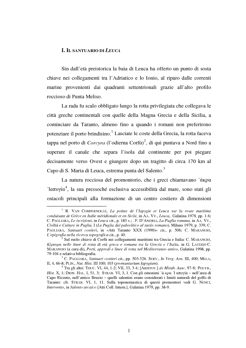 Anteprima della tesi: Gli spazi del culto nel Salento antico, Pagina 4
