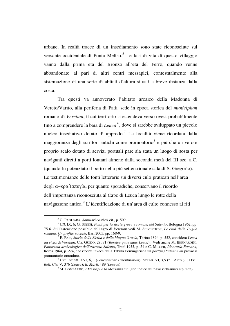Anteprima della tesi: Gli spazi del culto nel Salento antico, Pagina 5