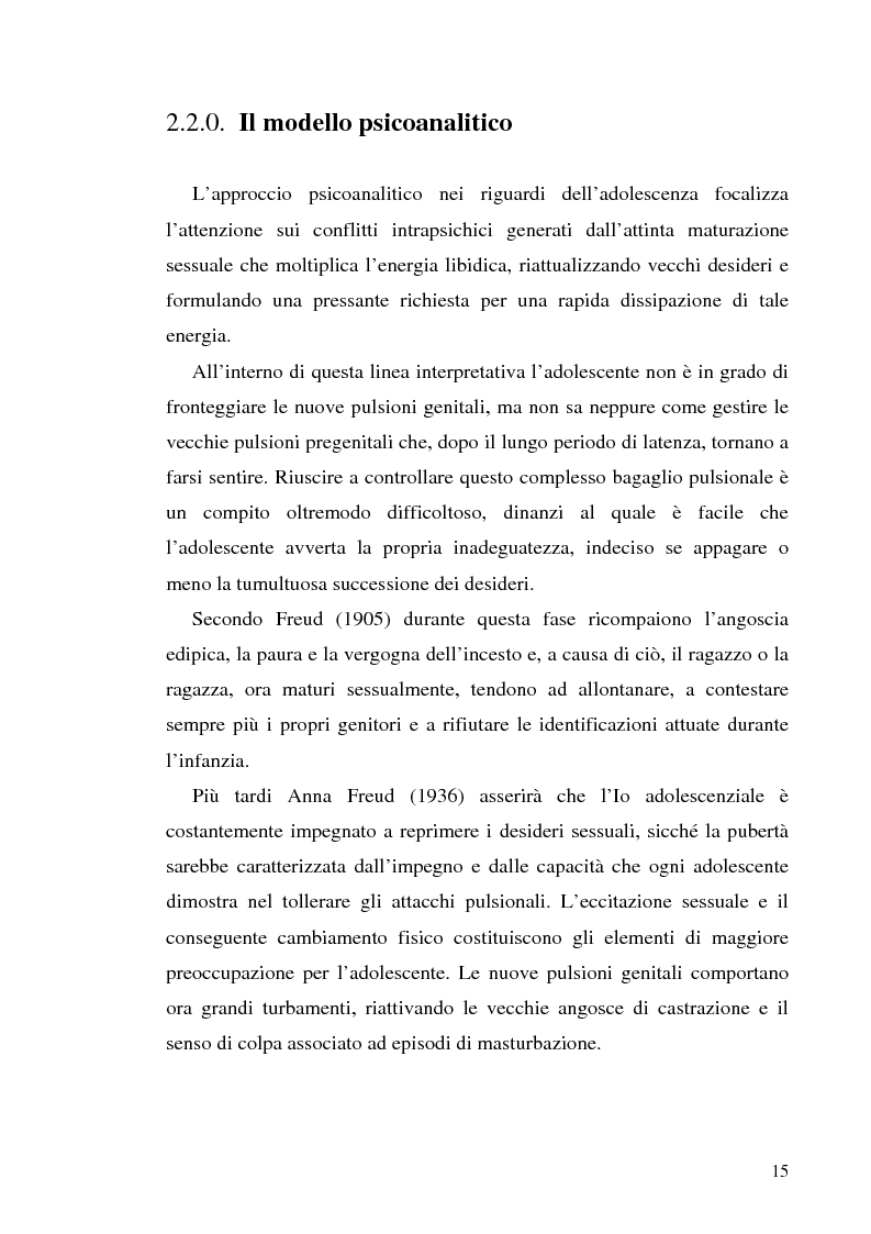 Anteprima della tesi: Adolescenza e ''adolescenze estreme'' - Viaggio attraverso il disagio adolescenziale, Pagina 10