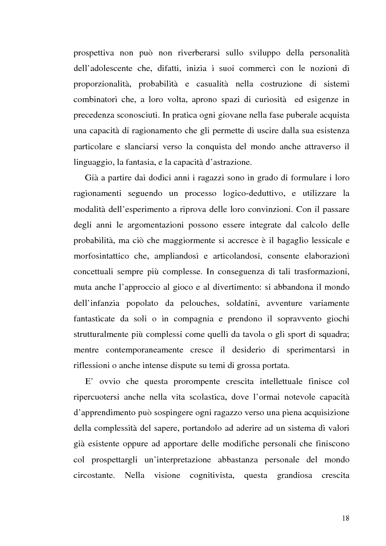 Anteprima della tesi: Adolescenza e ''adolescenze estreme'' - Viaggio attraverso il disagio adolescenziale, Pagina 13