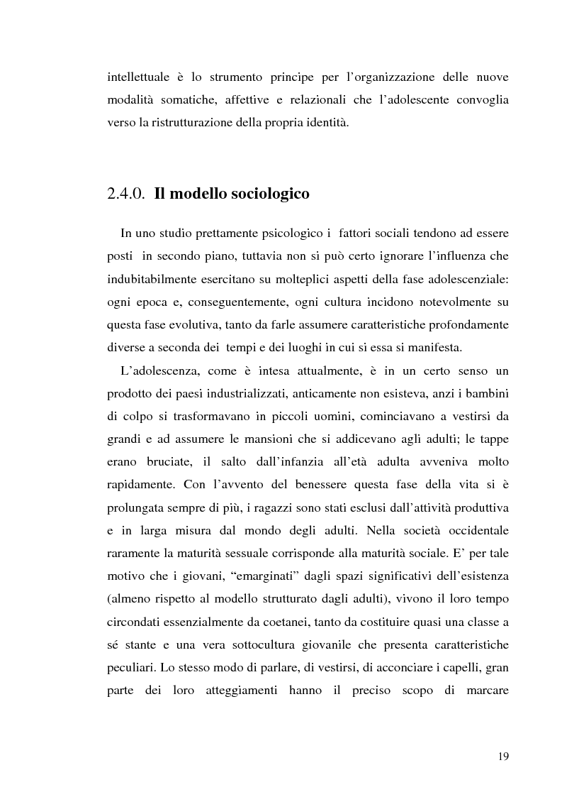 Anteprima della tesi: Adolescenza e ''adolescenze estreme'' - Viaggio attraverso il disagio adolescenziale, Pagina 14