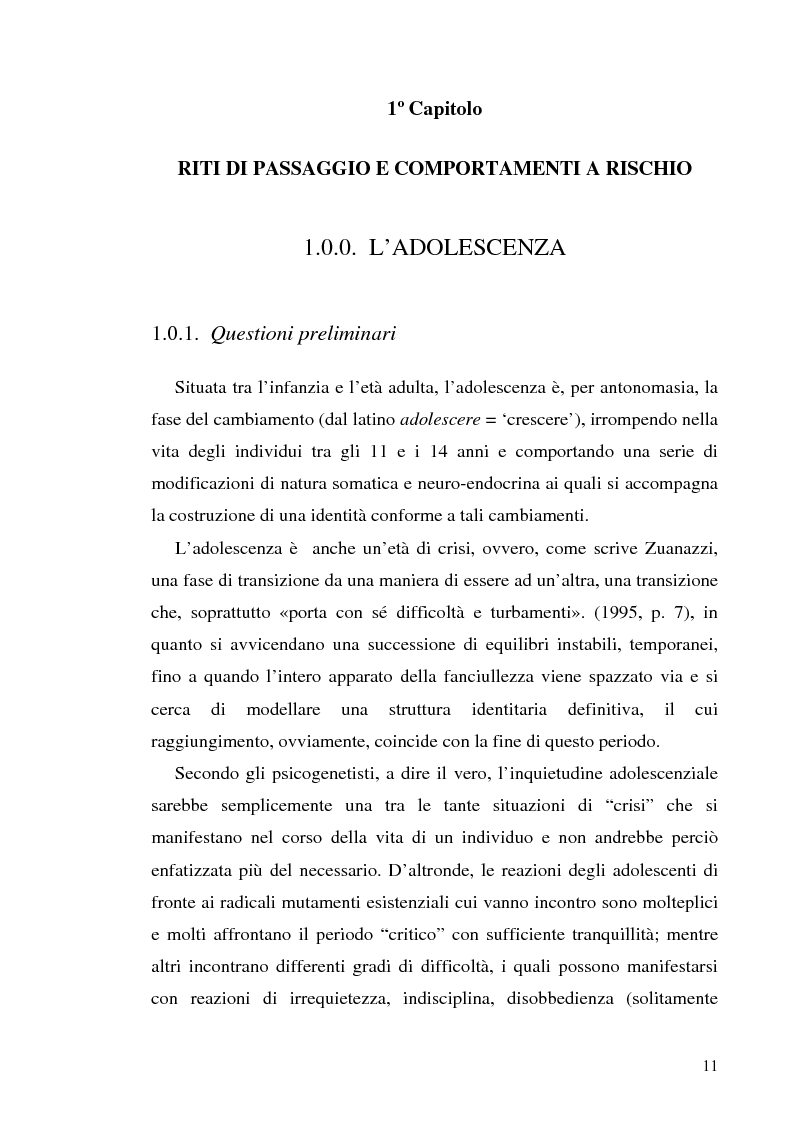Anteprima della tesi: Adolescenza e ''adolescenze estreme'' - Viaggio attraverso il disagio adolescenziale, Pagina 6