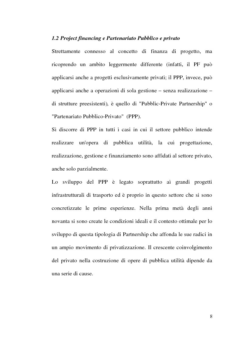 Anteprima della tesi: Il project financing nella realizzazione di opere pubbliche e il caso della città di Alberobello, Pagina 6