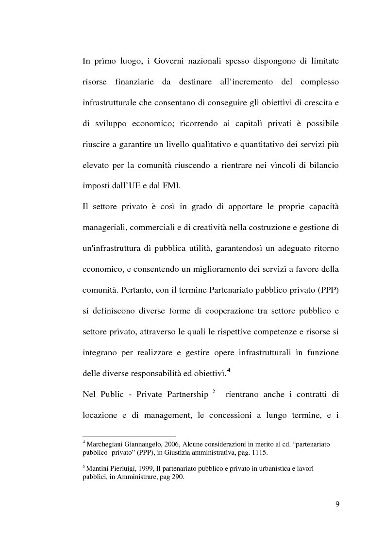 Anteprima della tesi: Il project financing nella realizzazione di opere pubbliche e il caso della città di Alberobello, Pagina 7