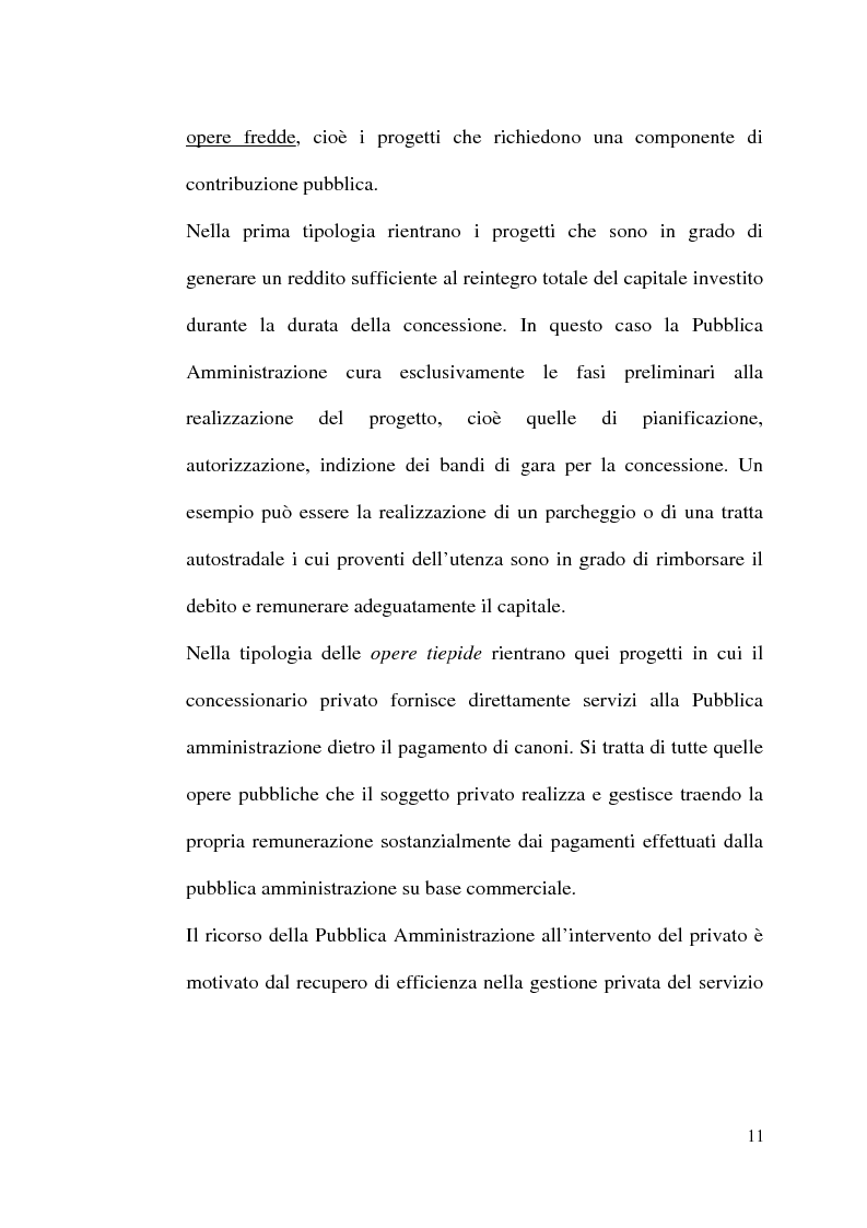 Anteprima della tesi: Il project financing nella realizzazione di opere pubbliche e il caso della città di Alberobello, Pagina 9