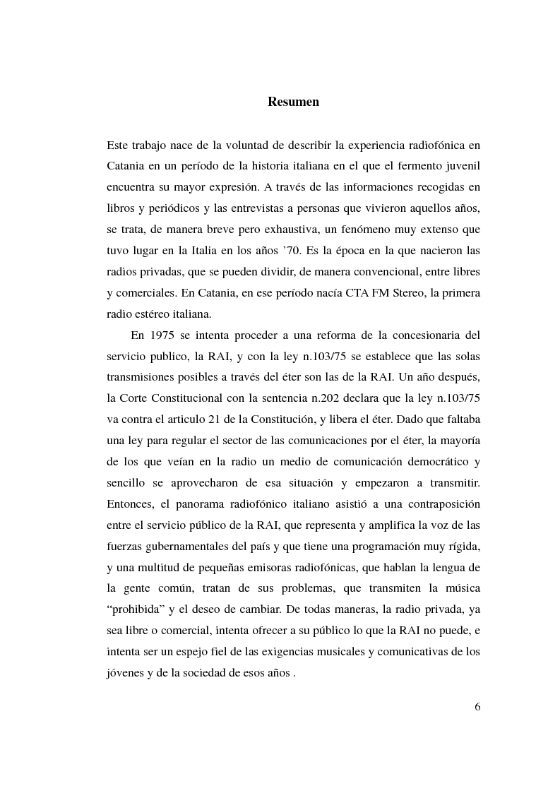 Anteprima della tesi: La stagione dell'indipendenza: CTA FM Stereo e le sue sorelle, Pagina 3
