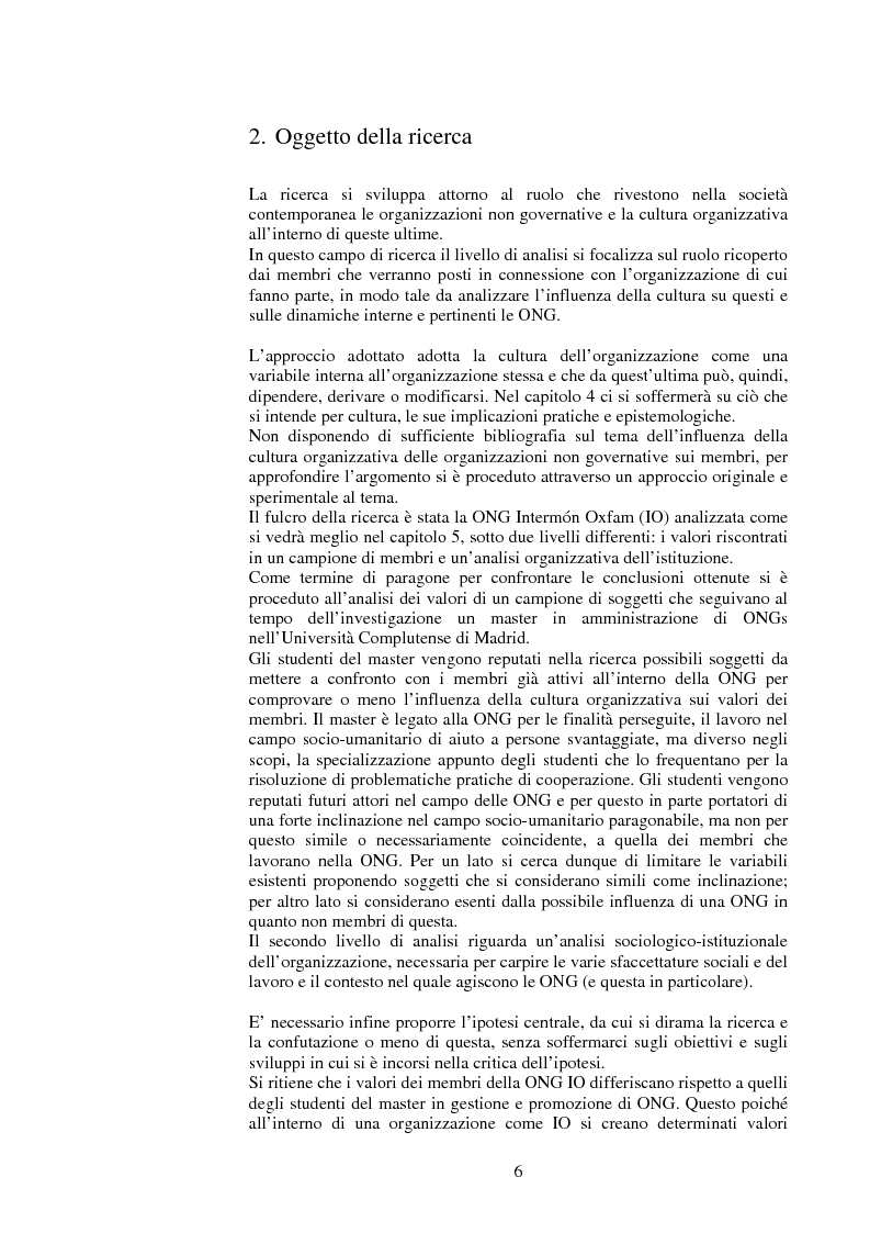 Anteprima della tesi: Le organizzazioni non governative e la cultura delle organizzazioni: fattori determinanti nella costruzione dell’identità solidale, Pagina 2