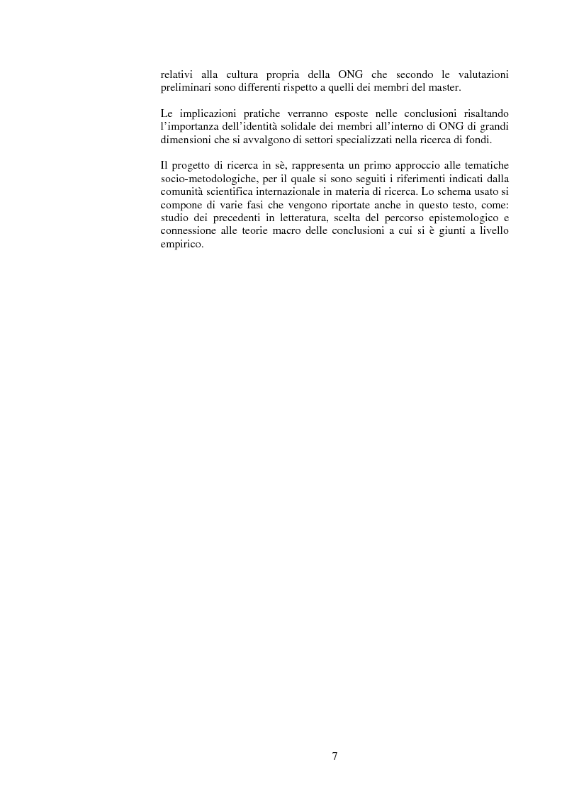 Anteprima della tesi: Le organizzazioni non governative e la cultura delle organizzazioni: fattori determinanti nella costruzione dell’identità solidale, Pagina 3
