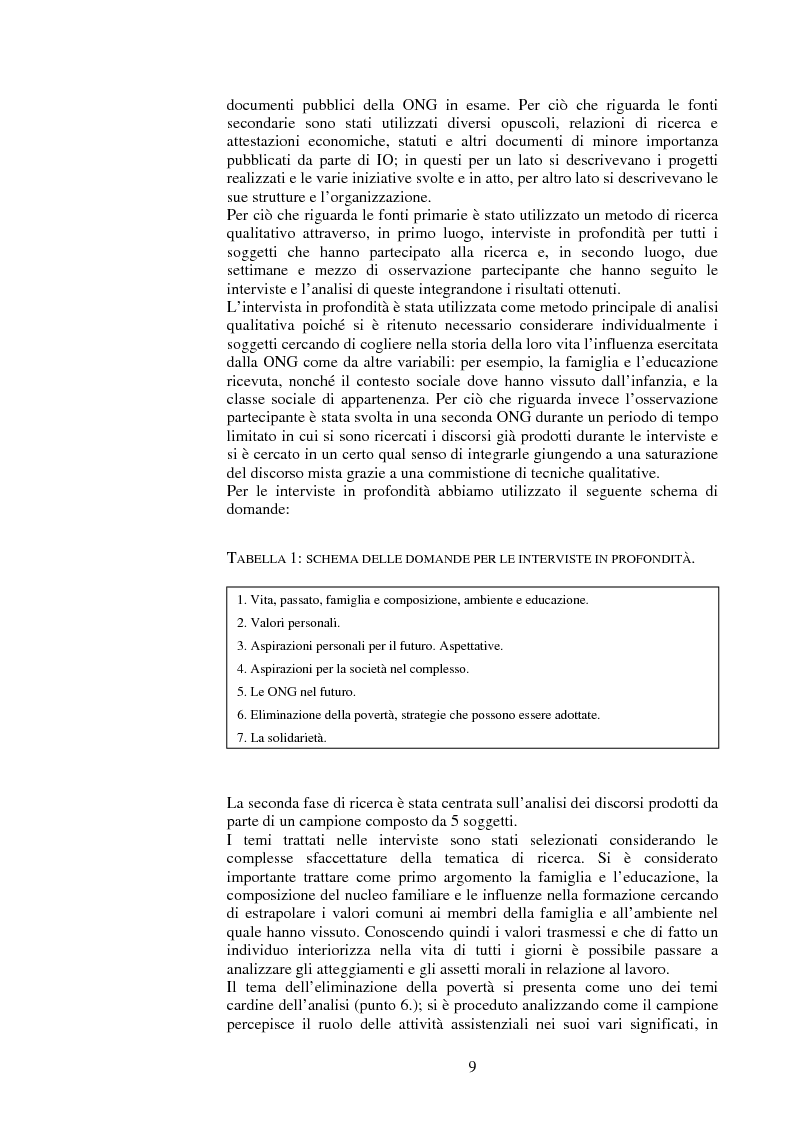 Anteprima della tesi: Le organizzazioni non governative e la cultura delle organizzazioni: fattori determinanti nella costruzione dell’identità solidale, Pagina 5