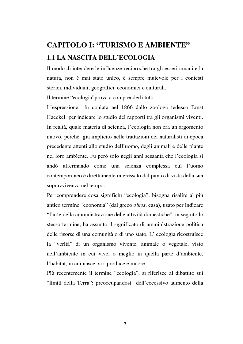 Anteprima della tesi: Turismo e ambiente: un binomio possibile, Pagina 4