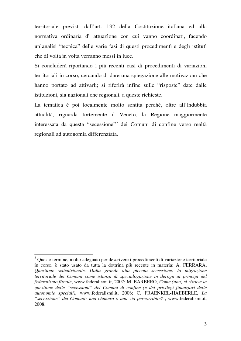 Anteprima della tesi: Le variazioni territoriali delle Regioni, Pagina 3