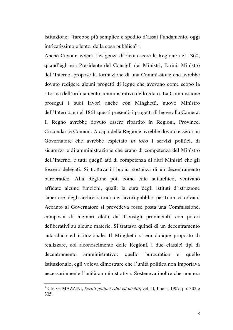 Anteprima della tesi: Le variazioni territoriali delle Regioni, Pagina 8