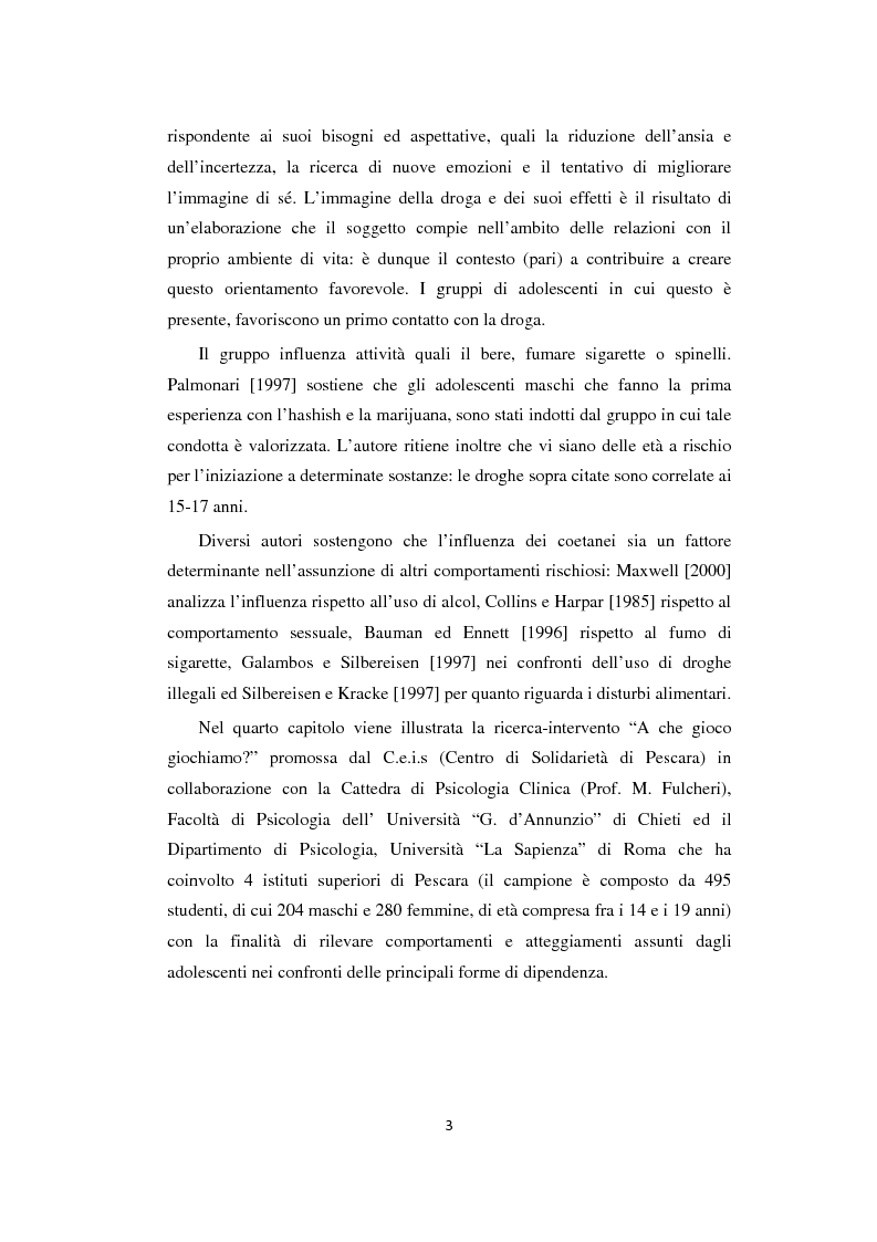 Anteprima della tesi: Adolescenza: relazioni fra pari e comportamenti a rischio, Pagina 3