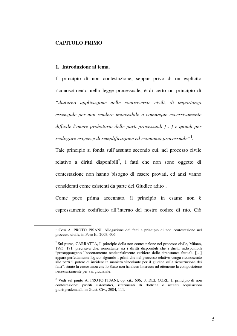 Anteprima della tesi: Profili evolutivi del principio di non contestazione nel processo civile, Pagina 3