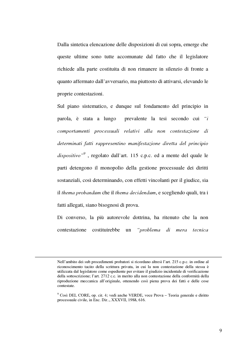 Anteprima della tesi: Profili evolutivi del principio di non contestazione nel processo civile, Pagina 7