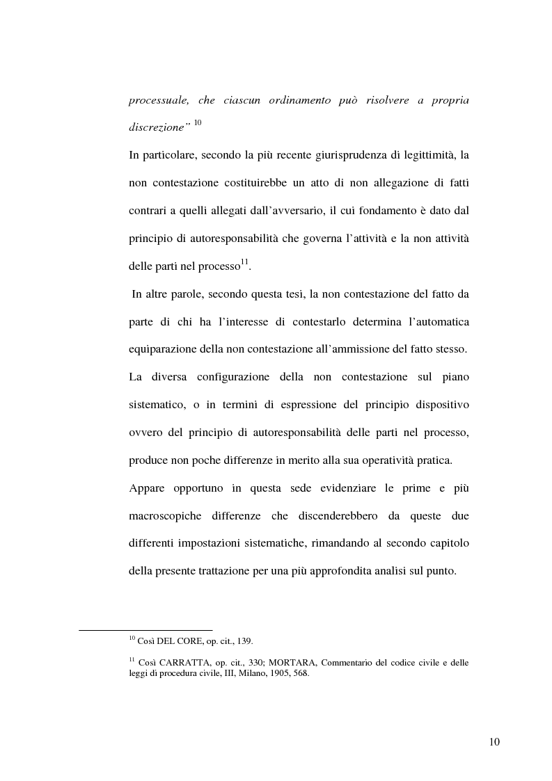 Anteprima della tesi: Profili evolutivi del principio di non contestazione nel processo civile, Pagina 8