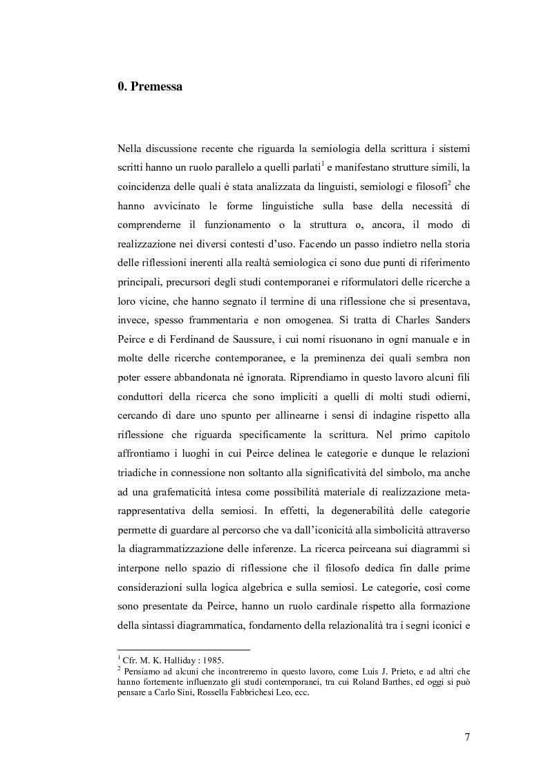 Anteprima della tesi: Simbolicità e scrittura. C. S. Peirce e F. de Saussure, logiche e limiti, Pagina 4