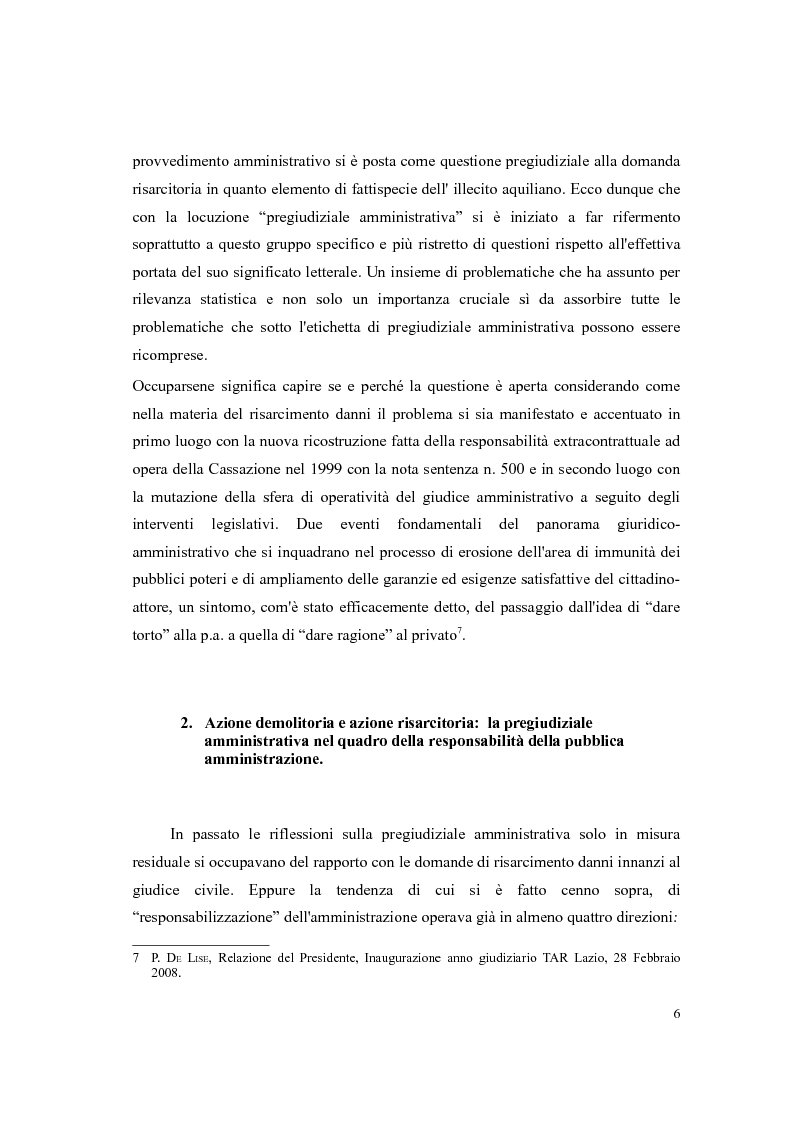 Anteprima della tesi: Responsabilità civile della Pubblica Amministrazione. La questione della pregiudizialità amministrativa: genesi del dibattito e frontiere giurisprudenziali, Pagina 5