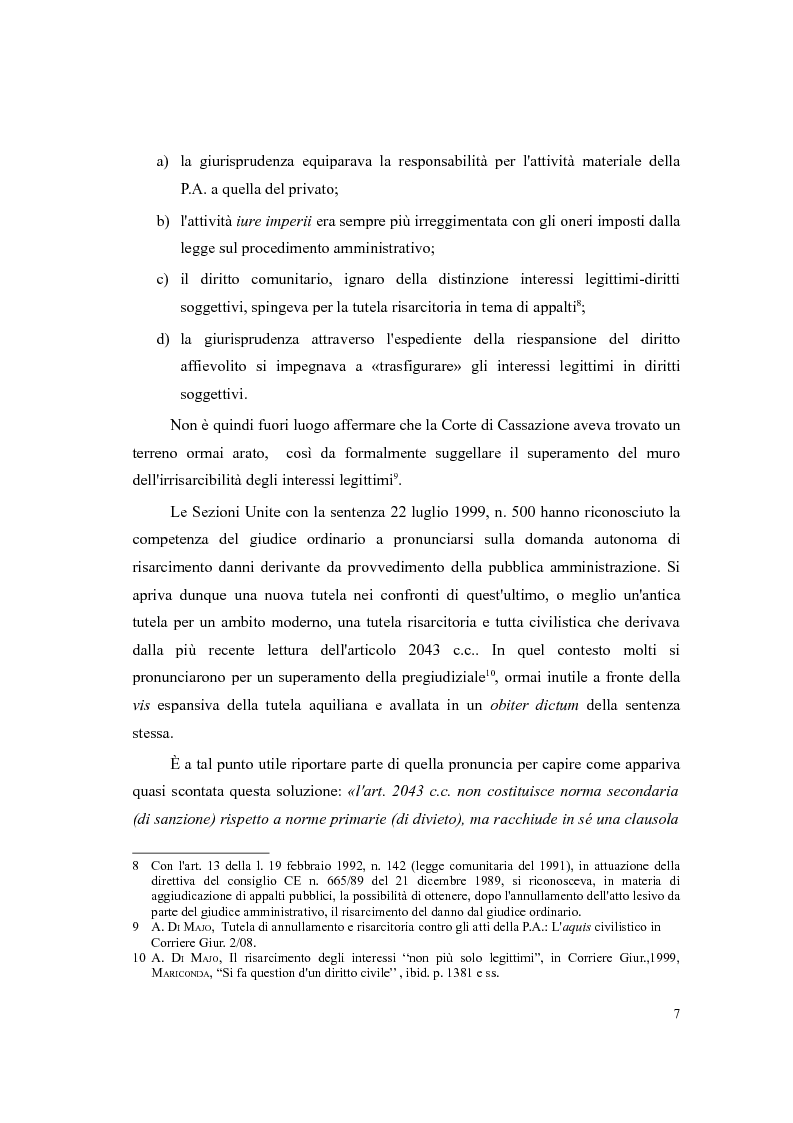 Anteprima della tesi: Responsabilità civile della Pubblica Amministrazione. La questione della pregiudizialità amministrativa: genesi del dibattito e frontiere giurisprudenziali, Pagina 6