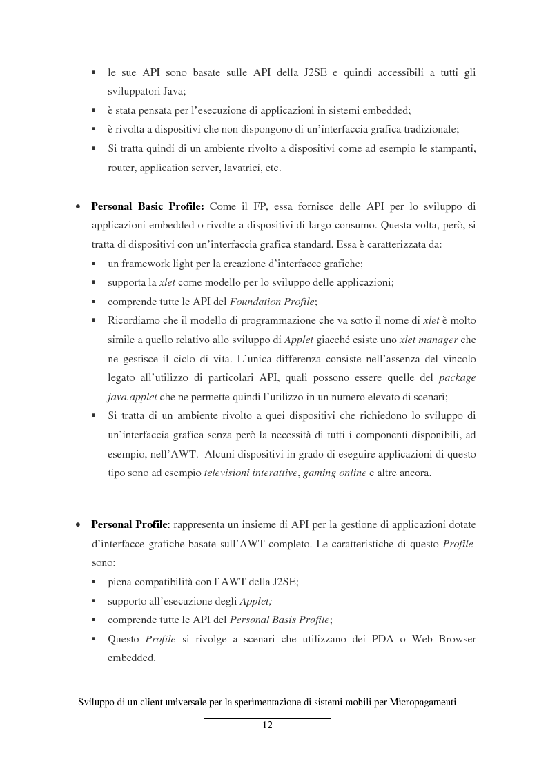 Anteprima della tesi: Sviluppo di un client universale per la sperimentazione di sistemi mobili per micropagamenti, Pagina 12