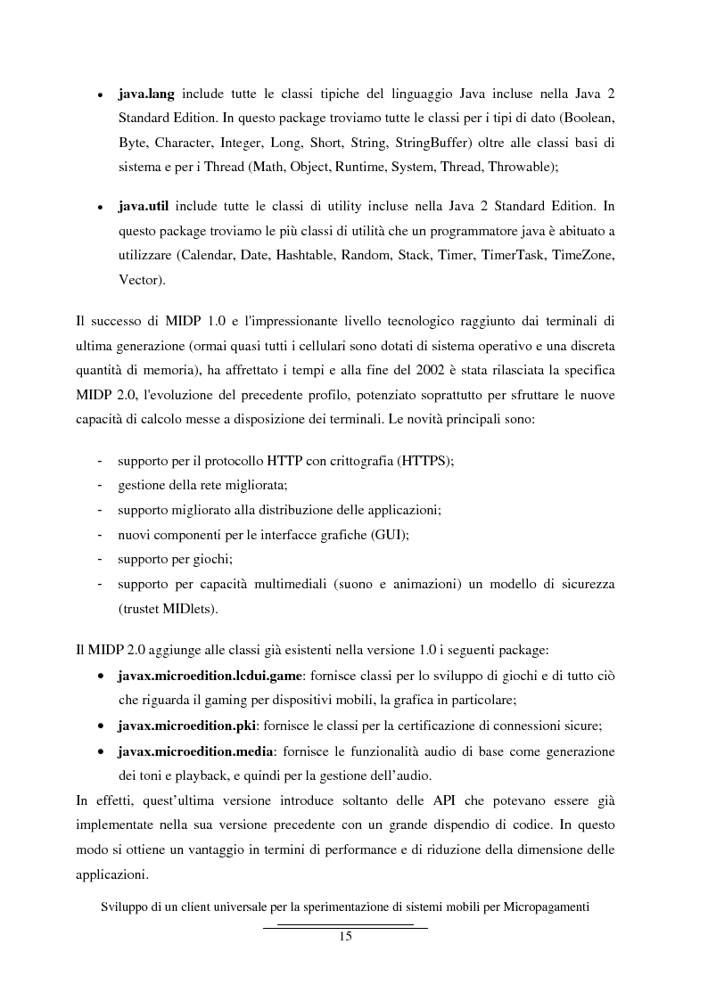 Anteprima della tesi: Sviluppo di un client universale per la sperimentazione di sistemi mobili per micropagamenti, Pagina 15