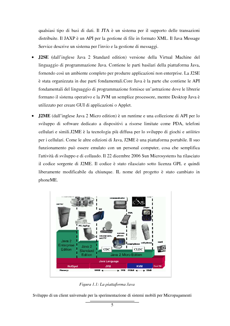 Anteprima della tesi: Sviluppo di un client universale per la sperimentazione di sistemi mobili per micropagamenti, Pagina 5