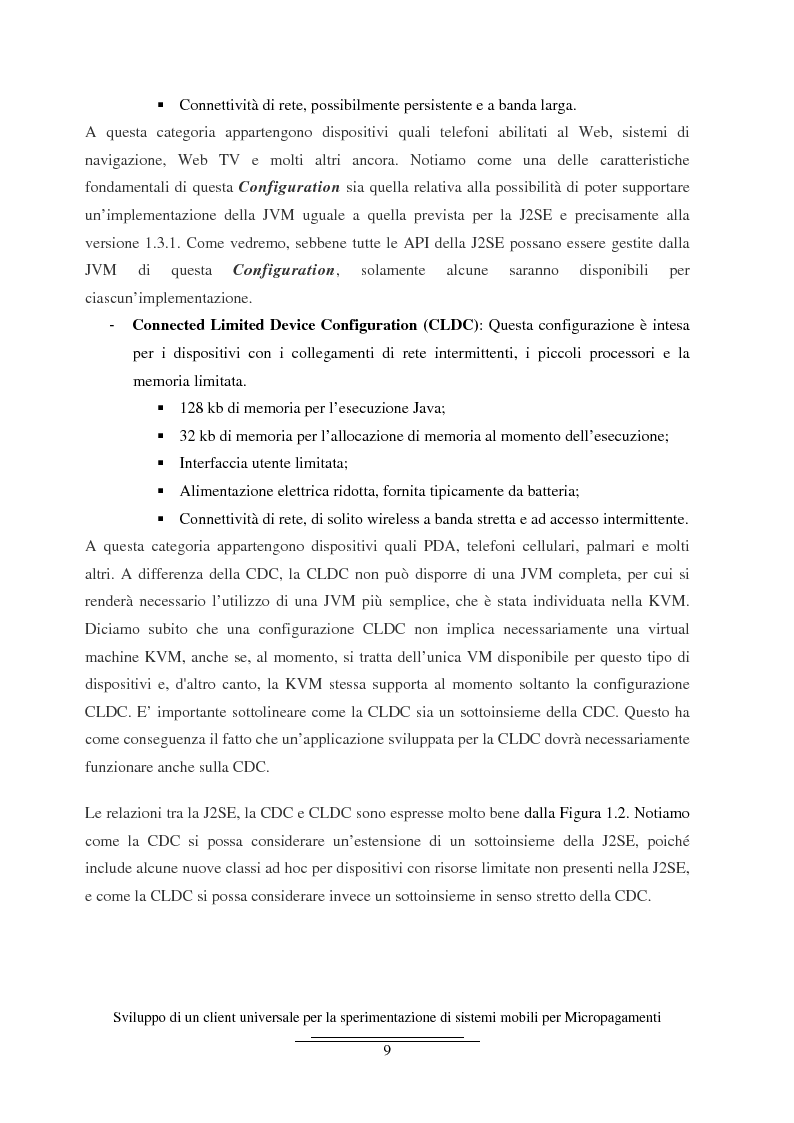 Anteprima della tesi: Sviluppo di un client universale per la sperimentazione di sistemi mobili per micropagamenti, Pagina 9