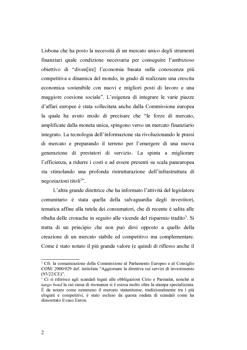 Anteprima della tesi: Gli obblighi informativi degli intermediari finanziari alla luce della direttiva 2004/39/CE, Pagina 2