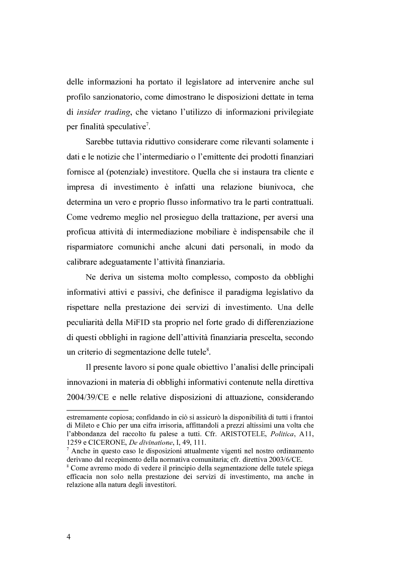 Anteprima della tesi: Gli obblighi informativi degli intermediari finanziari alla luce della direttiva 2004/39/CE, Pagina 4