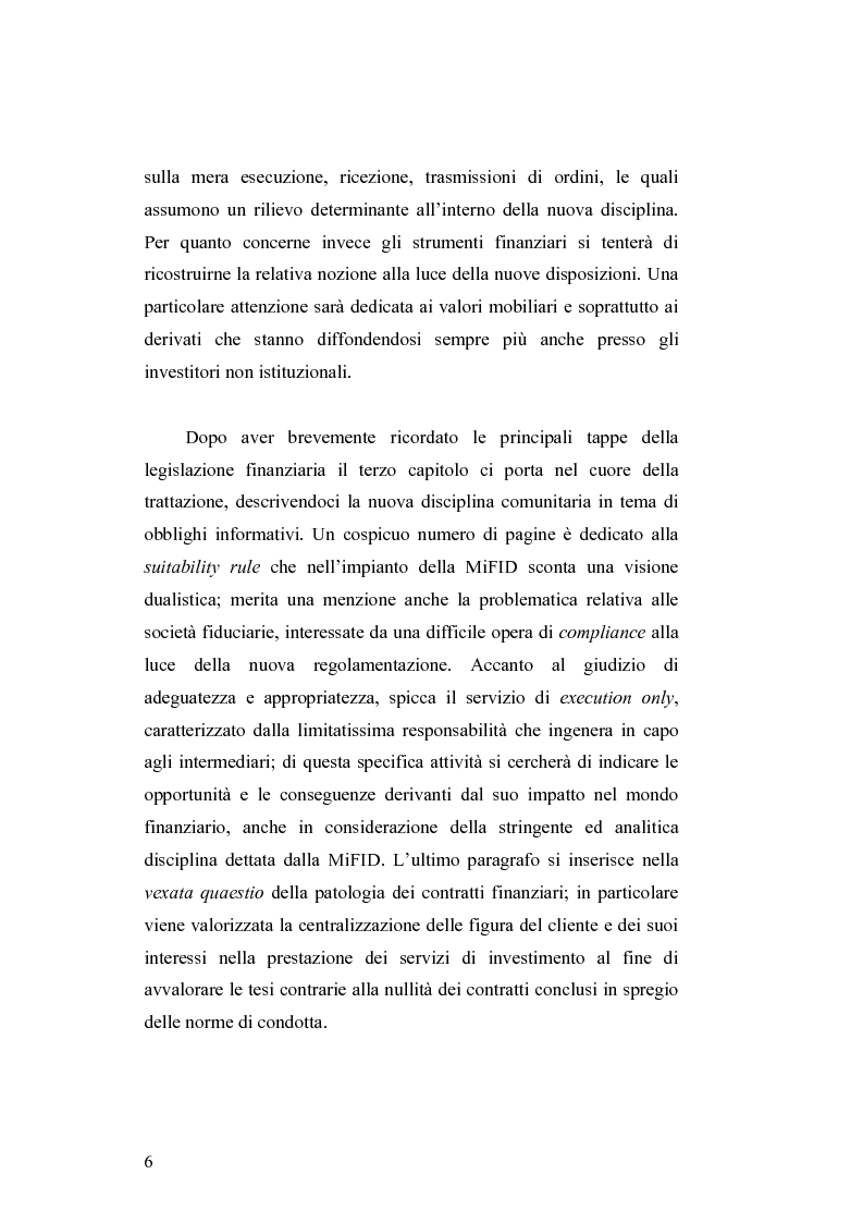 Anteprima della tesi: Gli obblighi informativi degli intermediari finanziari alla luce della direttiva 2004/39/CE, Pagina 6