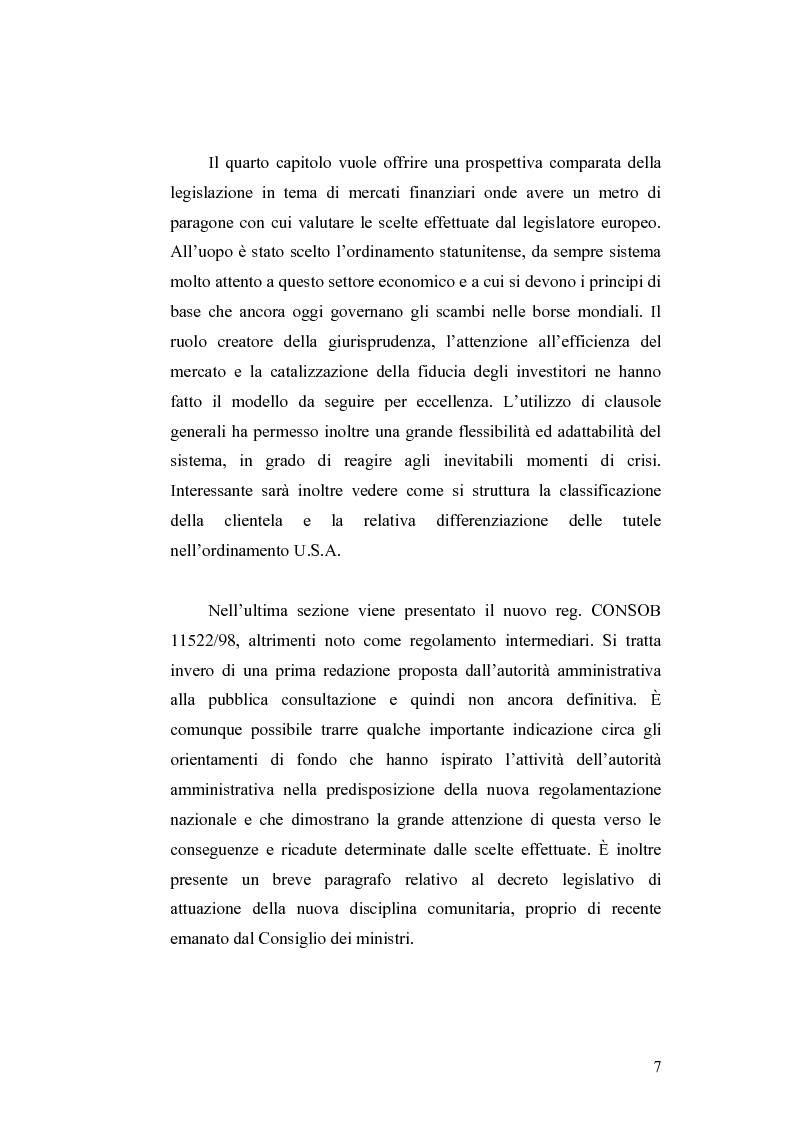 Anteprima della tesi: Gli obblighi informativi degli intermediari finanziari alla luce della direttiva 2004/39/CE, Pagina 7