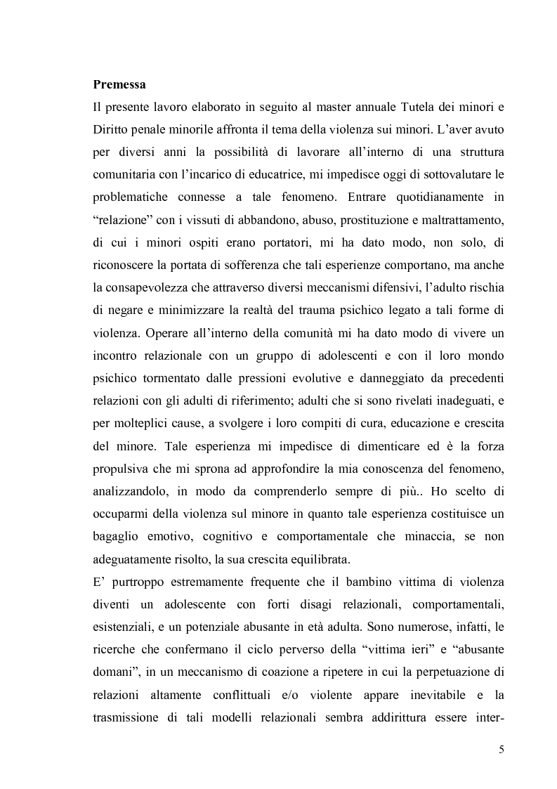 Anteprima della tesi: Aspetti psicologico-giuridici dell'abuso sui minori. Dalla denuncia al trattamento, Pagina 3
