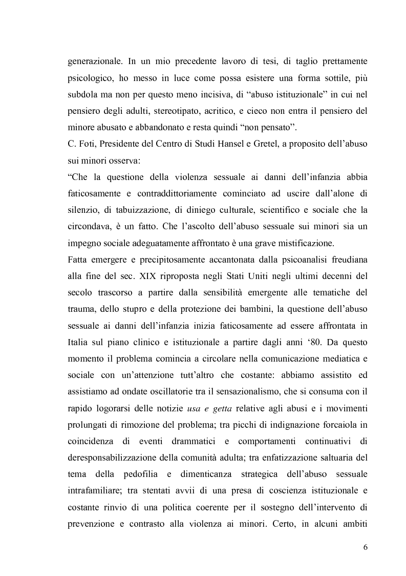 Anteprima della tesi: Aspetti psicologico-giuridici dell'abuso sui minori. Dalla denuncia al trattamento, Pagina 4