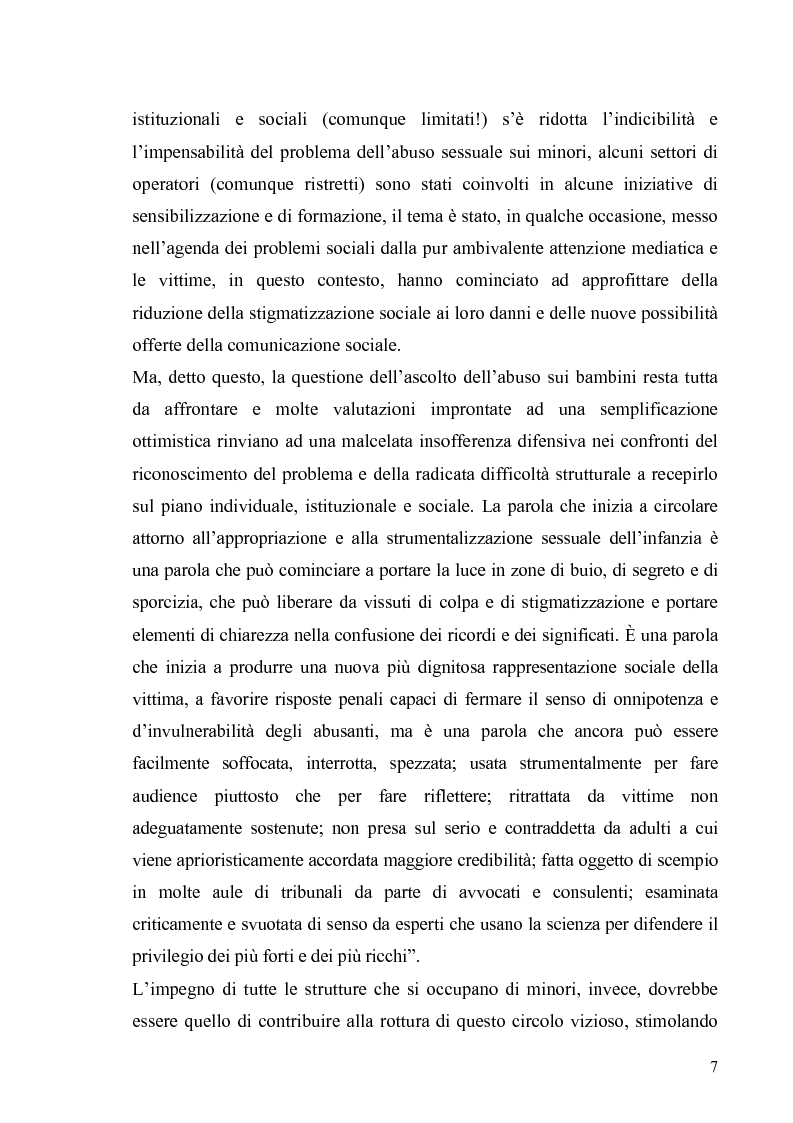 Anteprima della tesi: Aspetti psicologico-giuridici dell'abuso sui minori. Dalla denuncia al trattamento, Pagina 5