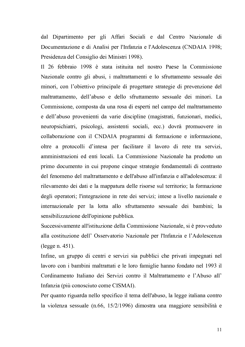 Anteprima della tesi: Aspetti psicologico-giuridici dell'abuso sui minori. Dalla denuncia al trattamento, Pagina 9