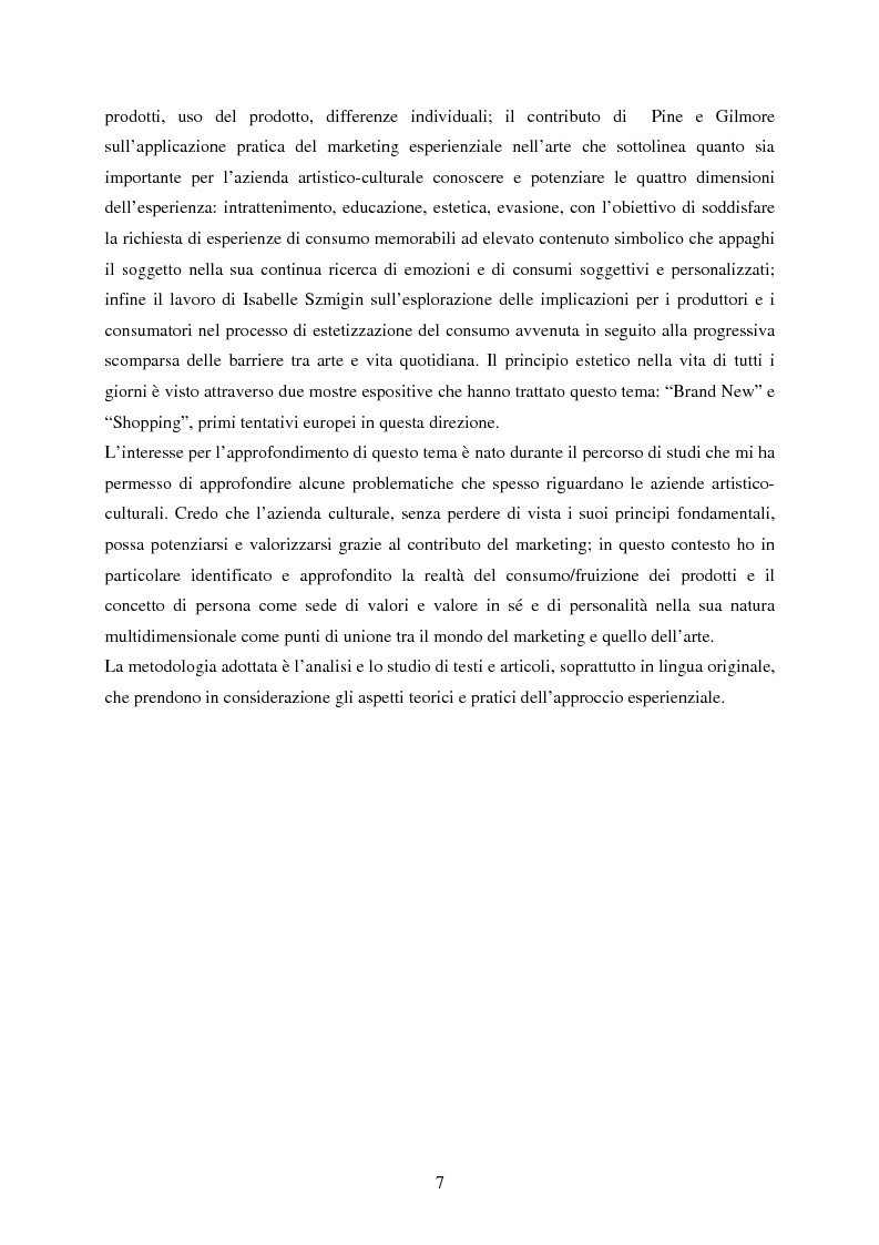 Anteprima della tesi: Cultura e marketing esperienziale: il soggetto al centro, Pagina 2
