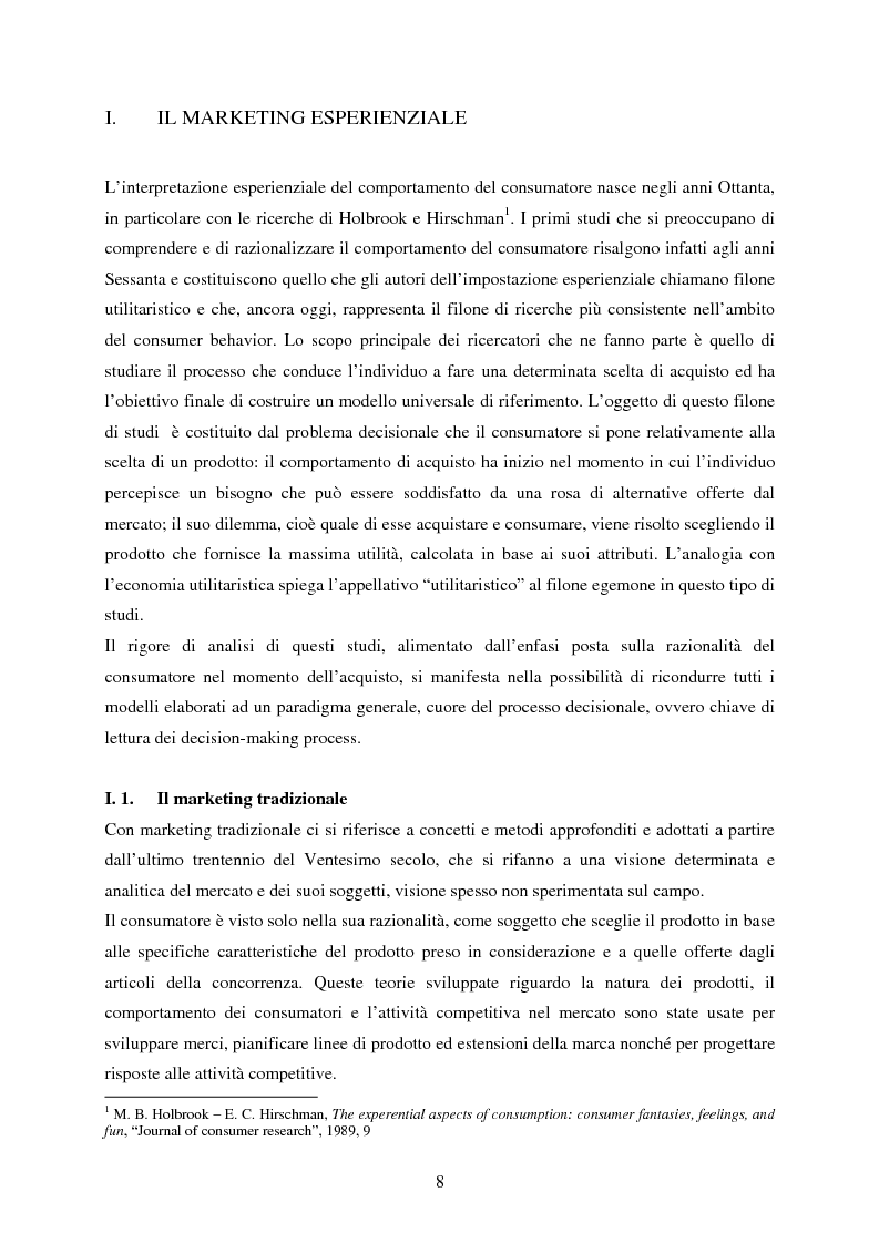 Anteprima della tesi: Cultura e marketing esperienziale: il soggetto al centro, Pagina 3