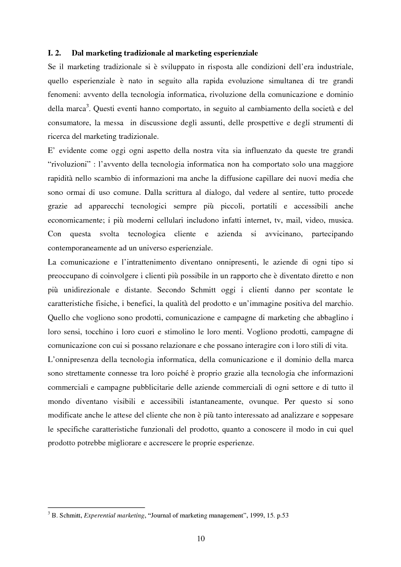 Anteprima della tesi: Cultura e marketing esperienziale: il soggetto al centro, Pagina 5