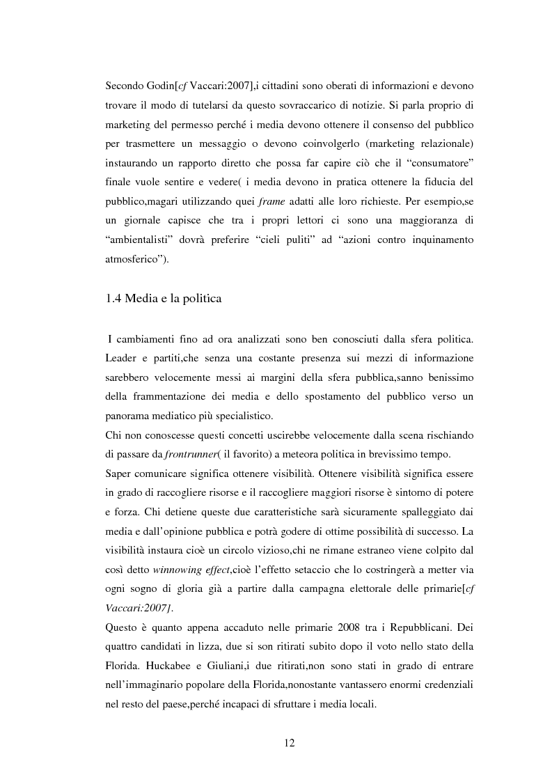 Anteprima della tesi: La comunicazione politica negli USA: analisi della campagna elettorale 2008, Pagina 7