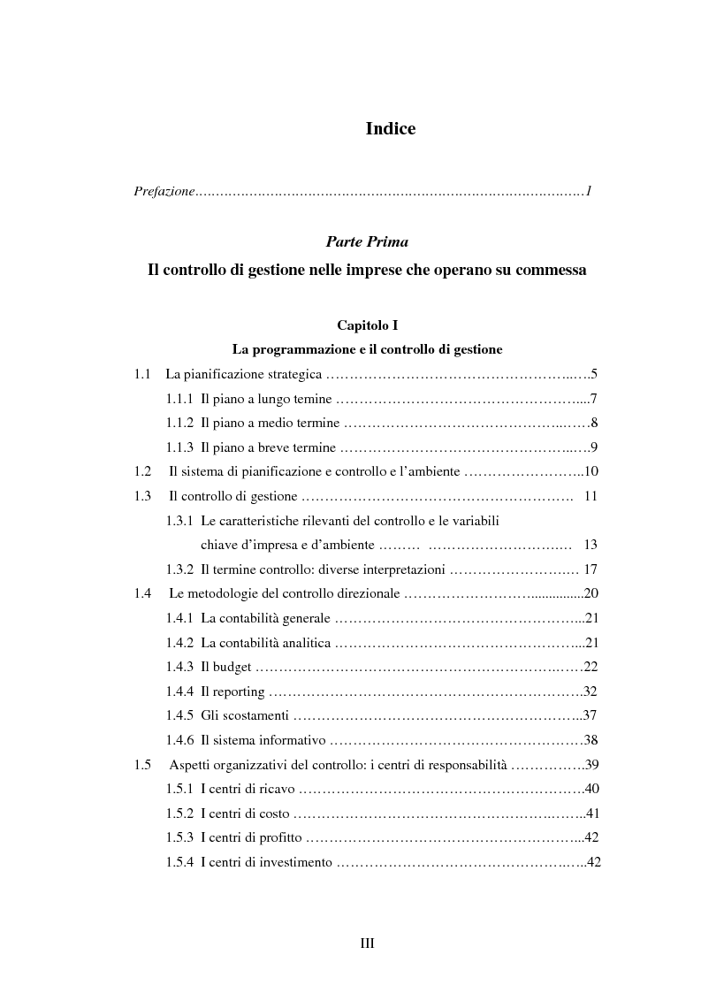 Indice della tesi: Il controllo di gestione nelle imprese che operano su commessa: il caso Antinfortunistica Nazionale S.n.c., Pagina 1