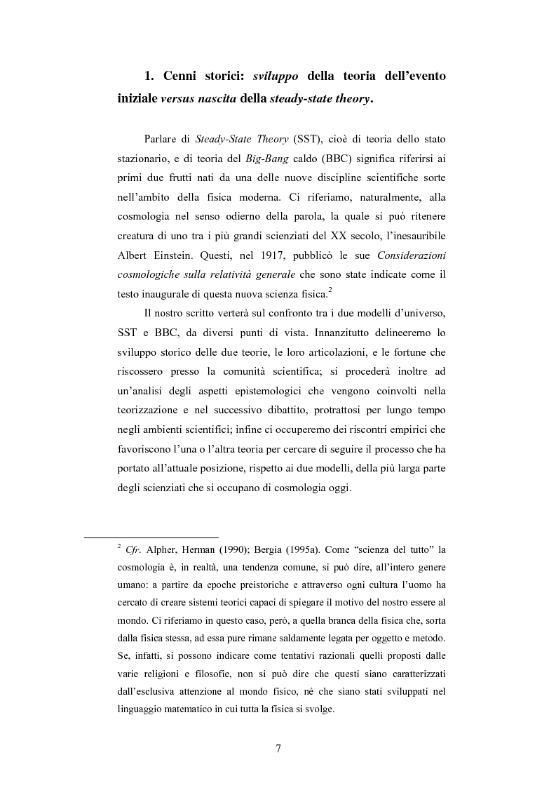 Anteprima della tesi: Big Bang caldo e Steady-State Theory: un confronto storico-critico tra due modelli d'universo, Pagina 5