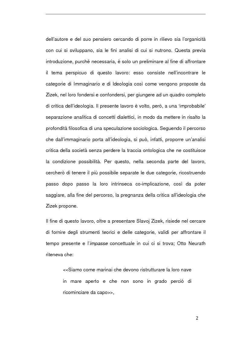 Anteprima della tesi: Dall'immaginario all'ideologia nel pensiero di Slavoj Zizek, Pagina 2