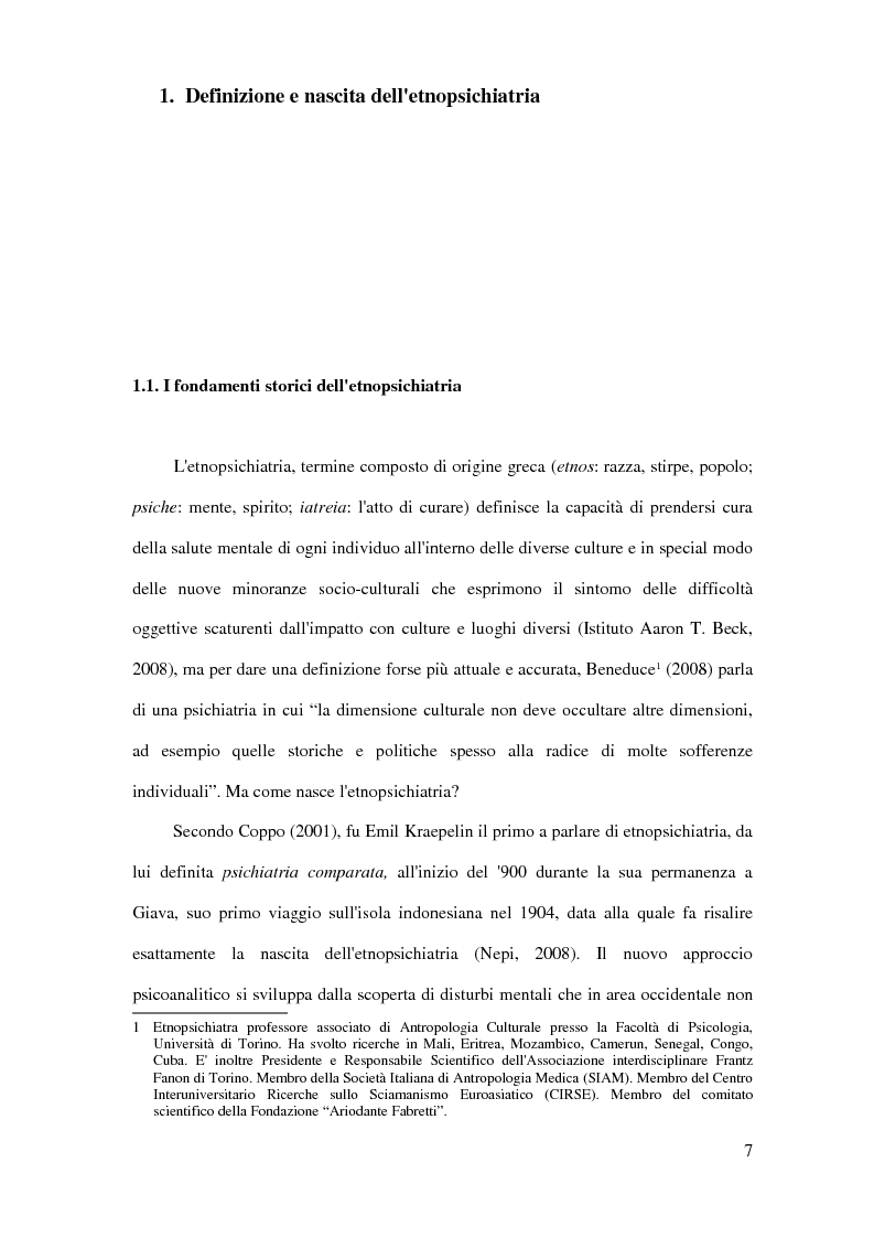 Anteprima della tesi: Diagnosi e trattamento in etnopsichiatria: nuove metodologie di cura per il paziente straniero, Pagina 5