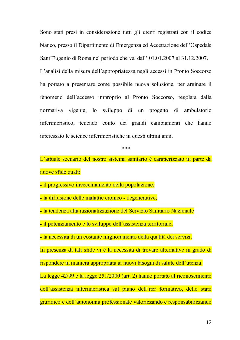 Anteprima della tesi: L'analisi della misura dell'appropriatezza negli accessi in Pronto Soccorso: sviluppo di un progetto di “ambulatorio infermieristico in libera professione”, Pagina 6