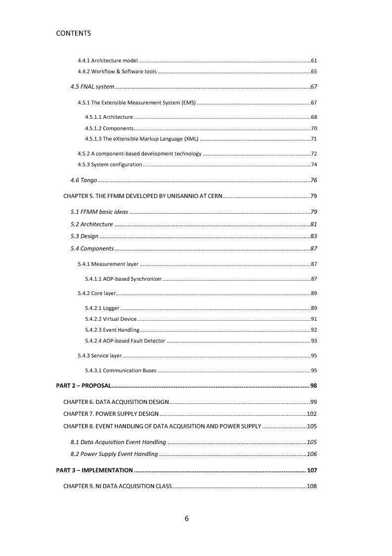 Indice della tesi: Design and Event Handling of Data Acquisition and Power Supply devices for FFMM at CERN, Pagina 2