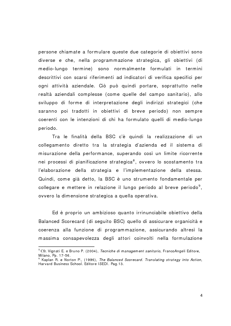 Anteprima della tesi: La balanced scorecard in sanità - Il caso della ASL di Chieti, Pagina 7
